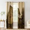 Curtain House Retro Sepia Granary Curtains For Bedroom Living Room Luxury European