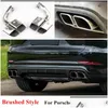 Muffler Pair Double Turbo Black Stainless Steel Pipes For Porsche Cayenne - Polished Style Exhaust Tips Drop Delivery Mobiles Motorc Dh421