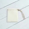 Sieradenzakjes 50 stuks gele katoenen tas verpakking klein voor bruiloft snoep aangepast logo Mariage organisator