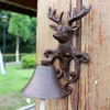 Kosztowe jelenie jelenia głowa drzwi drzwi Bell Brown Domowe Dekor Wall Mount Animal Dekoracja dla farmy wiejskiej na zewnątrz Ornament2418