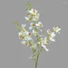 Fiori decorativi 3 forchette Piccola orchidea Fiore artificiale Decorazione domestica Puntelli creativi per matrimonio creativo Falso