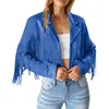 Damesjassen Mode Kwastje Motorfiets Cropped Jassen Vrouwen Fringe Faux Suède Herfst Stijlvolle Dunne Jas Voor Vrouw Ropa De Mujer