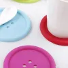 1000 pezzi sottobicchieri rotondi in silicone sottobicchieri con bottoni stuoia della tazza tovaglietta per bevande a casa stoviglie sottobicchiere tazze pastiglie 5 colori 1122