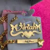 Hanger Kettingen Aangepaste Baby Kid Naam Ketting Armband Sieraden Set Roestvrij Staal Goud Kleur Hart Kroon Vlinder Charme Jongen Meisje Accessoires 231122