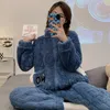 Women's Sleepwear Plus Woman Winter Pajama Warm Sleepwear Pajama Women Flannel Warm Pyjama Pajamas Set Thick Plus Size Elegant Home Suit 6XL 231122