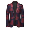 Erkek Suit Blazers İlkbahar ve Sonbahar Erkekler Ekose Takım 2 Set Blazerpants Fashion Business İnce Erkekler Düğün Takımlı Ziyafet Gelinlik 6XL-S 231122