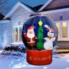 Julleksak Uppblåsbar dekoration Santa Claus Snowman Air Balloon Led Light Snow Toy Year Party 231122