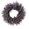 Fleurs décoratives 23 Fête du Printemps Été Violet Lavande Fleur Artificielle Guirlande Porte Suspendus Accueil Ruban En Osier