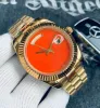 2023 Top Watch Men guld rostfritt stål automatiskt mekanisk safir glas rostfritt herr dag datum klockor sport manliga armbandsur