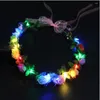 パーティーデコレーション10pcs LEDフラワークラウンヘッドバンドライトアップヘッドバンドガーランド輝く花の花輪コスプレの誕生日結婚式