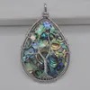 Pendant Necklaces Lucky Handmade Tree Of Life Zealand Abalone Shell Wire Wrap Jewelry For Woman Gift S068