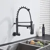 Torneiras de cozinha Chrome Black Pull Down Torneira Única Água Fria Dupla Montada Na Parede 360 Rotação Banheiro TapGourmet