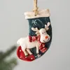 Christmas Decorations 2pcs Home Decor Tree Charms Resin Crafts Scene Layout Painting Pendant Ornament Santa Clause Gifts Party Decoration