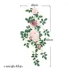 Flores decorativas yan artificial rosa cadeira de casamento decorações corredor banco para cerimônia arco querida mesa centros decoração