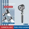 Bathroom Shower Heads High pressure Head 3 mode Adjustable Spray with Massage Brush Filter Rain Faucet Accessories 231122