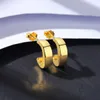 New Punk Style C-shaped s925 Silver Stud Earrings Jewelry Fashion Women 18k Gold Plated Metal Style Classic Earrings for Women Wedding Party Valentine's Day Gift SPC