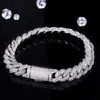 Bra kvalitet och pris på 925 Sterling Silver Iced Out Moissanite Cuban Chain Armband för unisex