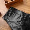 Shorts pour femmes Shorts en similicuir Pantalons pour femmes Fermeture éclair avant Blanc Noir Short taille basse Femme Sexy Bandage Mini Shorts pour femmes Buttoms 230421