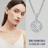 Chains AB-PPD-059 Lefei Fashion Trend Luxury Classic Zircon Dangle Round Necklace For Women Real 925 Sterling Silver Party Jewelry Gift