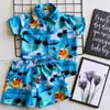 Clothing Sets Kids Baby Boy Beach Suits Summer Fashion Printed Short Sleeve Lapel Button Down Shirts And Pants 2Pcs Casual 1-6Years