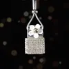 Innovative Diamond Perfume Bottle mounted drill piece perfume pendant with Hang Rope for Car Decorations Air Freshener Mbnpp