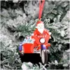 Creative Santa Claus Motorcycle Christmas Decorations Diy Party Home Decoration Tree Pendants Drop Delivery Dhs7H