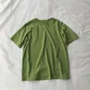Women's T Shirts Summer Cute Embroidery Bottom Shirt White/Avocado Green Round Neck Loose Short Sleeve Pure Cotton T-shirt