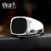 Wedding Rings BEIER 2023 Design High Polished Stainless Steel Ring For Men Black Agate Stone Square Gemstone Men's Fashion Jewelry