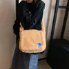 Sacos de noite coreano de pelúcia ombro crossbody saco feminino 2023 moda fofo inverno grande estudante feminino livro de alta capacidade bolsa