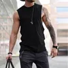 Men's Tank Tops Summer Mens Tank Tops Casual Loose Crew Neck Sleeveless Solid Color Sports Vest Pullover For Men Clothes Fashion Camisole 230422