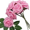 Prezenty dla kobiet Szmaragdowe zielone kwiaty Sztuczna róża 8 cm 100 szt. Łowcy zielone kwiaty na przyjęcie weselne bukietu na pannę młodą 240G