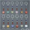 Keychains Lanyards Love Heart Stone Key Rings 7 Colors Chakra Beads Charms Charms Keychains Healing Crystal Keyring