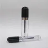 8ml 빈 립글로스 튜브 컨테이너 립 브러쉬 검은 뚜껑이있는 미니 리필 가능한 립밤 병 투명 립 샘플 여행 스플릿 chargi lrxf