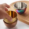 Stainless Steel Small Bowls Sauce Dishes Ice Cream Cups Mini Serving Dessert Bowl Round Seasoning Dishes Sushi Dipping for Kitchen