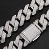 Benutzerdefinierte Hip Hop 20mm 925 Sterling Silber Moissanite Männer Ketten Halskette Schmuck kubanische Gliederkette