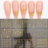 Наклейки Наклейки 12 наклеек для ногтей золотые цветочные листья кружевной дизайн геометрические линии арт-ползунки ручная полировка украшения упаковка оптом 231121