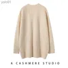 Chandails pour femmes 100% cachemire pull cardigan haut pour femme 2023 automne hiver nouveau col en v lâche surdimensionné décontracté poches chaudes fe tricot pulll231122