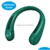 Outros Home Garden Novo Ventilador de Pescoço Portátil 5000mAh Dobrável Usb Recarregável Bladeless Mute Wearable Neckband Ventiladores de Refrigeração de Ar para Spor Dhyzo