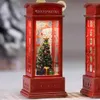 Juldekorationer Jultelefonbås Santa Claus Snowman Telefonbås med LED -lampor Desktop Ornament Juldekorationer gåva till barn 231122