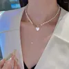 Pendant Necklaces Korean Style Fashion Imitation Pearl Necklace For Women Love Girls Ladies Jewelry Accessories Gifts 2023