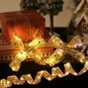 Décorations de Noël Ruban Fée Lumière Décoration Ornements d'arbre pour la maison 2023 Arcs Guirlandes Navidad Natal Année 2024 231121