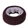 Scarves ANLYXI Winter Scarf For Women Children Baby Warm Cotton Brushed Knit Neck Warmer Circle Ski Climbing Men