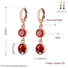 Dangle Earrings Garilina AStylish Rose Gold Plated Hoop Garnet Drop Fashion Jewelry For Women Girls Wedding