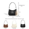 Evening Bags Women's Light Luxury Bag Fashion Split Cowhide French Design Underarm Shoulder Girls Genuine Leather Handbag