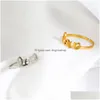 Ringas da banda Sier Gold Love Letters Ring Aço inoxidável para homens para homens Amigos Casal Jóias Diretas Deld Dhvur