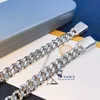 Luxury Hiphop Jewelry 2 Row Iced Out Vvsmoissanite Diamond Iced Out Men Cuban Link Bracelet Chain