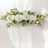 Flores decorativas Arco de boda artificial Guirnaldas de flores Seda Rosa Swag Floral para decoración de la pared de la puerta de la mesa