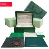 Luxo New Green R Boxes o Mens para Original L Interior e Exterior X Caixas de Relógios da Mulher Men Wristwatch Presente 126600 126610 1266660296i