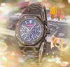 usine hommes montres multifonctions chronomètre mouvement à quartz batterie super hommes robe horloge bande en acier inoxydable Iced Out Hip Hop montre-bracelet cadeaux de mariage