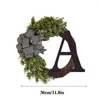 Flores decorativas Sobrenome ano durante o ano Round Front Door Whreth com arco decoração criativa Eucalyptus fazenda primavera 26 letra su b8u7